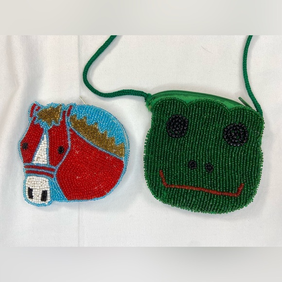 H&M Handbags - Change purse Beaded Horse and Frog design